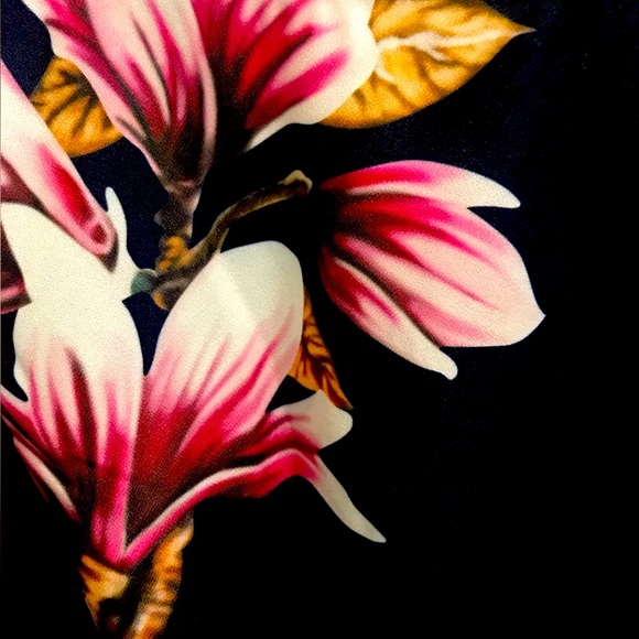 SHEIN Blue Floral Belted A-line Dress - Picture 3 of 5